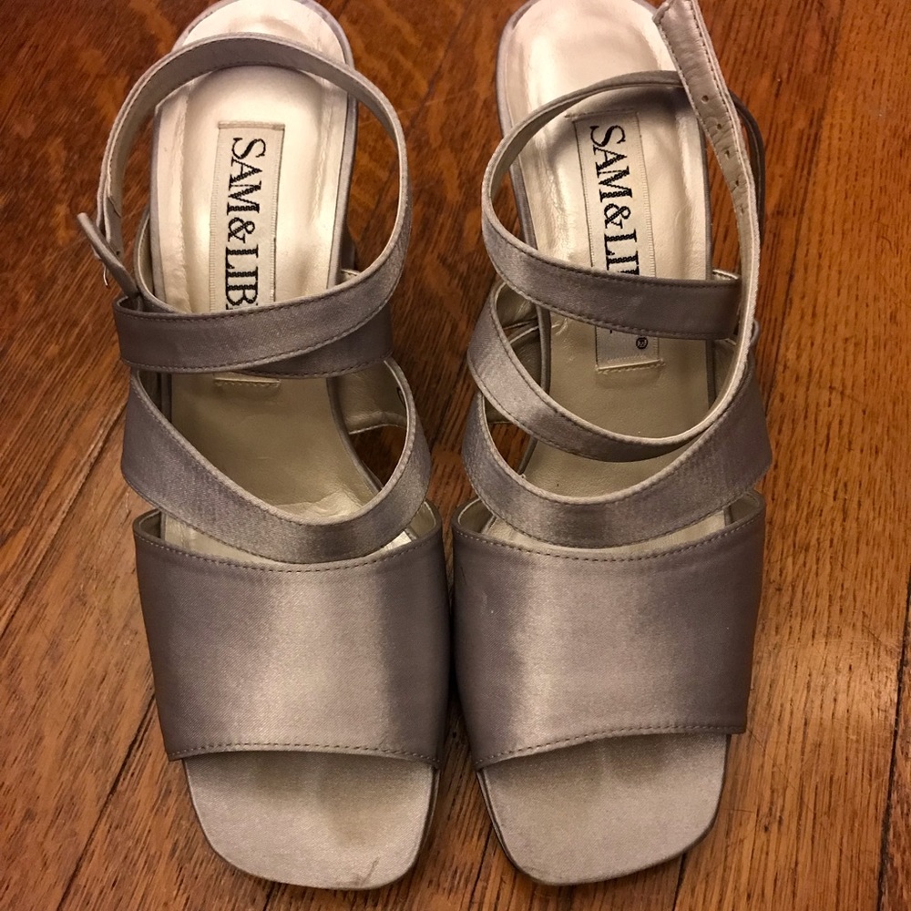 Vintage Sam&Libby heels, size 7, silver